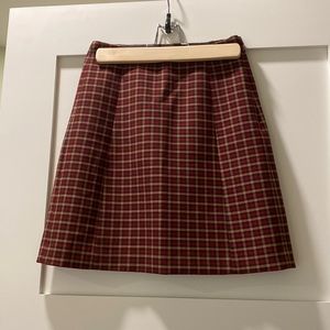Aritzia Babaton Hopper Plaid A Line Mini Skirt 00